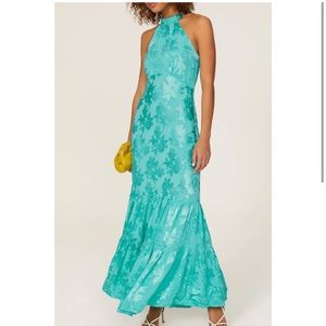 Saylor Everleigh  Dress Halter Back Zip Blue  M